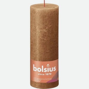 Свеча Bolsius Rustic 19х6,8 см Shine пряно-коричневая