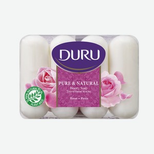 Мыло кусковое Duru Pure&Nat Роза 4шт 85г