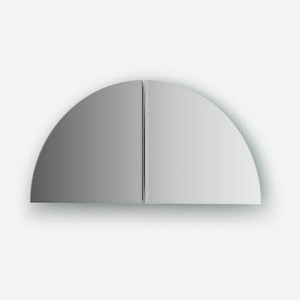 Зеркальная плитка с фацетом 5 мм - комплект 2 шт четверть круга 20х20 см, серебро Evoform