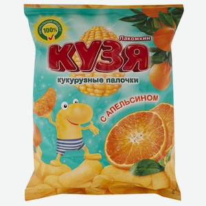 Кукурузные палочки со вкусом сочного апельсина Кузя Лакомкин 100г