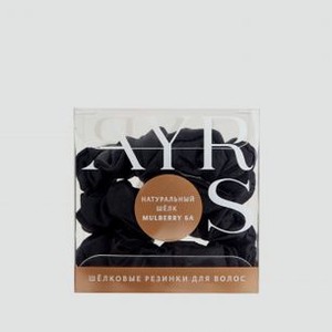 Набор шелковых резинок для волос AYRIS SILK Глубокий Чёрный 3 шт