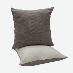 Декоративная подушка с наполнителем на молнии  Кортис  38*38 см двусторон , светл/коричн 100% пэ