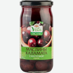 Маслины Каламата Глобус Вита Organic с косточкой, 350 г