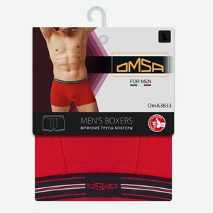 Трусы-боксеры мужские Omsa 3833 цвет Rosso/красный, размер 48