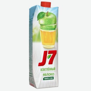 Сок Яблочный J7 осветленный без сахара, 0.97 л, тетрапак 