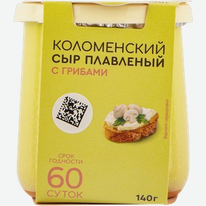 Сыр 60% плавленый Коломенское с грибами Агрокомплекс к/б, 140 г