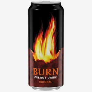 Напиток энергетический Burn Original, 0.5 л, металлическая банка