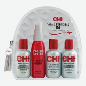 Дорожный набор для волос The Essentials Kit (шампунь 59мл + кондиционер 59мл + спрей-термозащита 59мл + шелк 59мл)