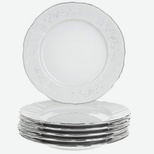 Набор тарелок Concordia Bernadotte декор Деколь отводка платина 25 см 6 шт