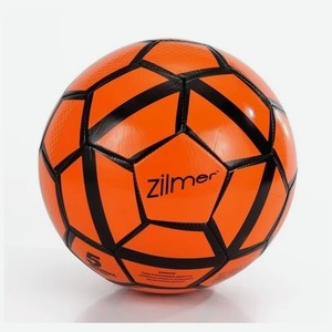 Мяч футбольный  Первый гол  Zilmer (размер 5, ПВХ, оранжево-чёрн.) арт.ZIL1807-030 //НСК147