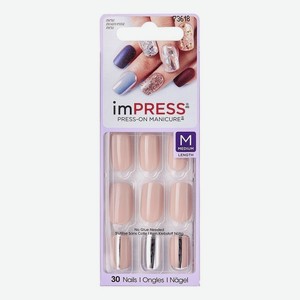 Накладные ногти Безмятежность Impress Press-On Manicure BIPAM018C 30шт (длина средняя)