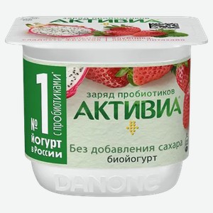 Активиа йогурт клубника, яблоко, питахайя 2.9%, 130 г