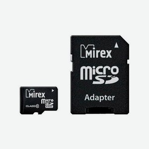 Карта памяти Mirex MicroSDHC 4Gb Class 10 13613-AD10SD04 + adapter