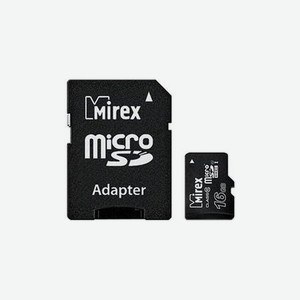 Карта памяти Mirex MicroSD 16Gb Class 10 UHS-I 13613-ADSUHS16 + adapter