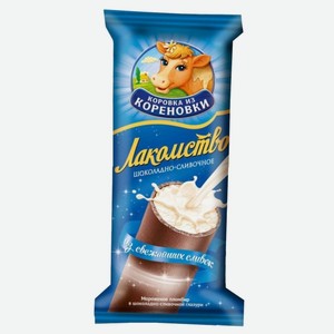 Мороженое Коровка из Кореновки Лакомство в шоколадно-сливочной глазури, 90г