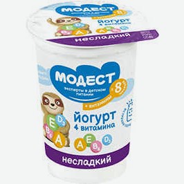 Йогурт Модест Детский, С Сахаром, Без Сахара, 200 Г