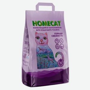 Наполнитель для кошачьих туалетов HOMECAT горная свежесть комкующийся, 10 л