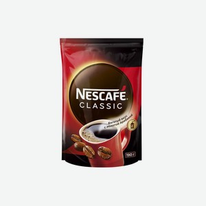 Кофе растворимый Nescafe Сlassic с добавлением натурального жареного молотого 190 г