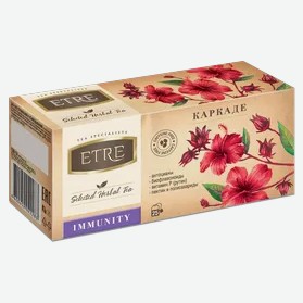 Напиток чайный «Etre» Immunity с каркадэ, 25 пакетиков, 37 г
