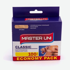 Лейкопластырь Master Uni Classic бактерицидный, 100 шт