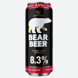 Пиво Bear Beer Strong Lager светлое фильтрованное 8,3%, 450 мл
