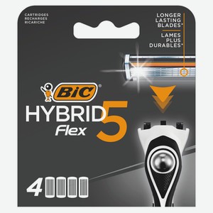Сменные кассеты для мужской бритвы, BIC Hybrid 5 Flex, 4 шт