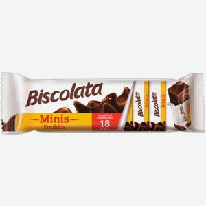 Вафли "Biscolata Minis" в мол.шоколаде с ореховым кремом 117гр 24шт/кор