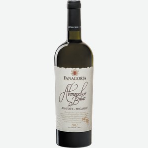 Вино Fanagoria Avtorskoe Vino Aligote-Riesling белое сухое 0.75л