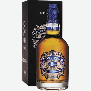 Виски Chivas Regal, 18 летней выдержки, в подарочной упаковке 0.7л