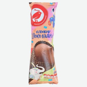 Мороженое АШАН пломбир шоколадный в сахарном рожке, 110 г