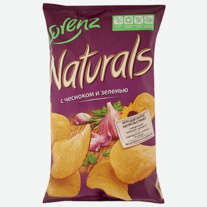Картофельные чипсы Naturals с чесноком и зеленью