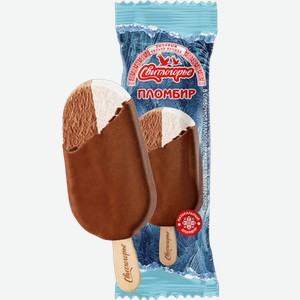 Мороженое пломбир Свитлогорье двухслойное эскимо ванильный и шоколадный в сливочной какаосодержащей глазури 15%, 80 г