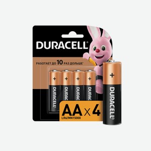Батарейки Duracell Basic LR6 AA 1.5V CN 4 шт