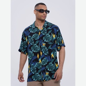 Гавайская рубашка с принтом листов монстеры