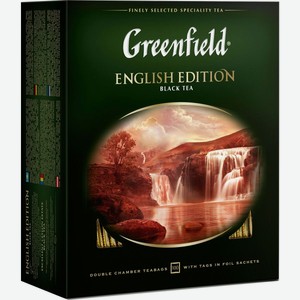 Чай черный Greenfield English Edition цейлонский в пакетиках, 100 пак. в упаковке