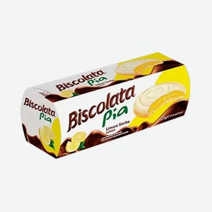 Печенье Biscolata Pia C Лимонной Начинкой Покр.белым Шоколадом 100гр