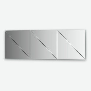 Зеркальная плитка с фацетом 15 мм - комплект 6 шт треугольник 50х50 см, серебро Evoform