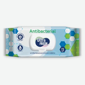 Влажные салфетки Ultra Fresh Антибактериальные, 72 шт