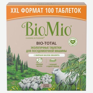 Таблетки для посудомоечной машины Biomio с маслом эвкалипта, 100 шт