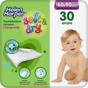 HELEN HARPER Детские впитывающие пеленки Soft&Dry 60х90 (30 шт)