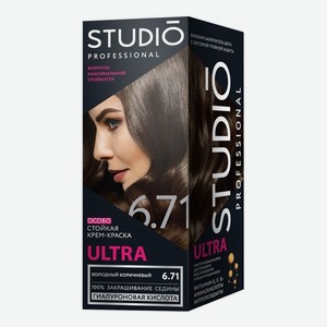 Стойкая крем-краска для волос 100% закрашивание седины Ultra 50/50/15мл: 6.71 Холодный коричневый