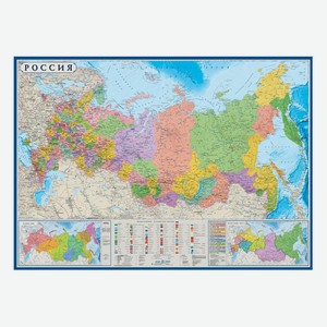 Карта политико-административная настенная Атлас Принт Карты России 1:3 млн 300 х 160 см