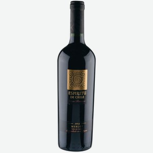 Вино Espiritu de Chile Gran Reserva Merlot красное сухое 13 % алк., Чили, 0,75 л