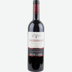 Вино Valserrano Reserva Rioja красное сухое 14,5 % алк., Испания, 0,75 л