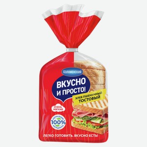 Хлеб тостовый КОЛОМЕНСКОЕ пшеничный, 0.32кг
