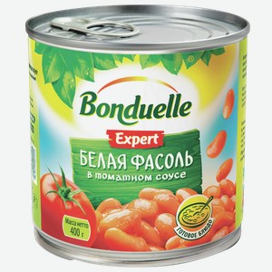 Фасоль БОНДЮЭЛЬ белая в томатном соусе, 0.4кг