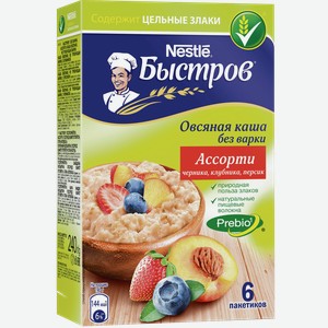 Каша овсяная БЫСТРОВ Ассорти Пребио, 0.24кг