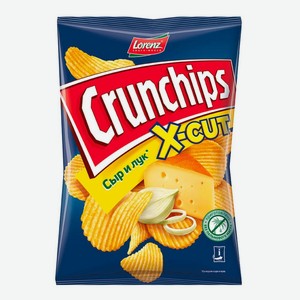 Чипсы Crunchips X-Cut рифленые со вкусом сыра и лука 70г
