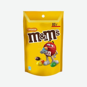 Драже М&М s, с арахисом, с шоколадом, Марс, 80 г