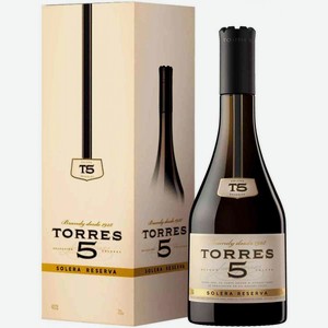 Бренди Torres Solera Reserva 5 лет в подарочной упаковке 38 % алк., Испания, 0,7 л